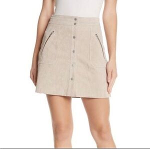 BlankNYC Creme colored 100% Leather Suede Skirt Size 29